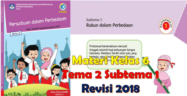 Rangkuman Materi Kelas 6 Tema 2 Subtema 1, 2 Dan 3 Serta Contoh Soal